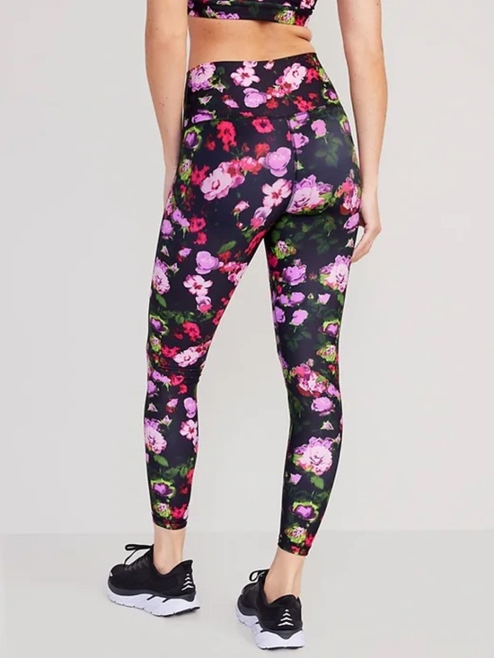 Old Navy Pants - Old Navy Black Floral High-Waist Leggings